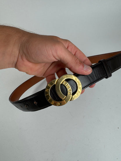 Vintage Celine Leather belt black brown