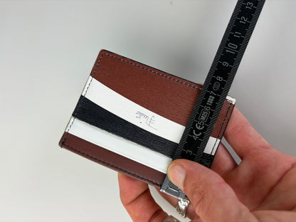 Vintage Pucci Leather Card Holder Brown White Black Silver