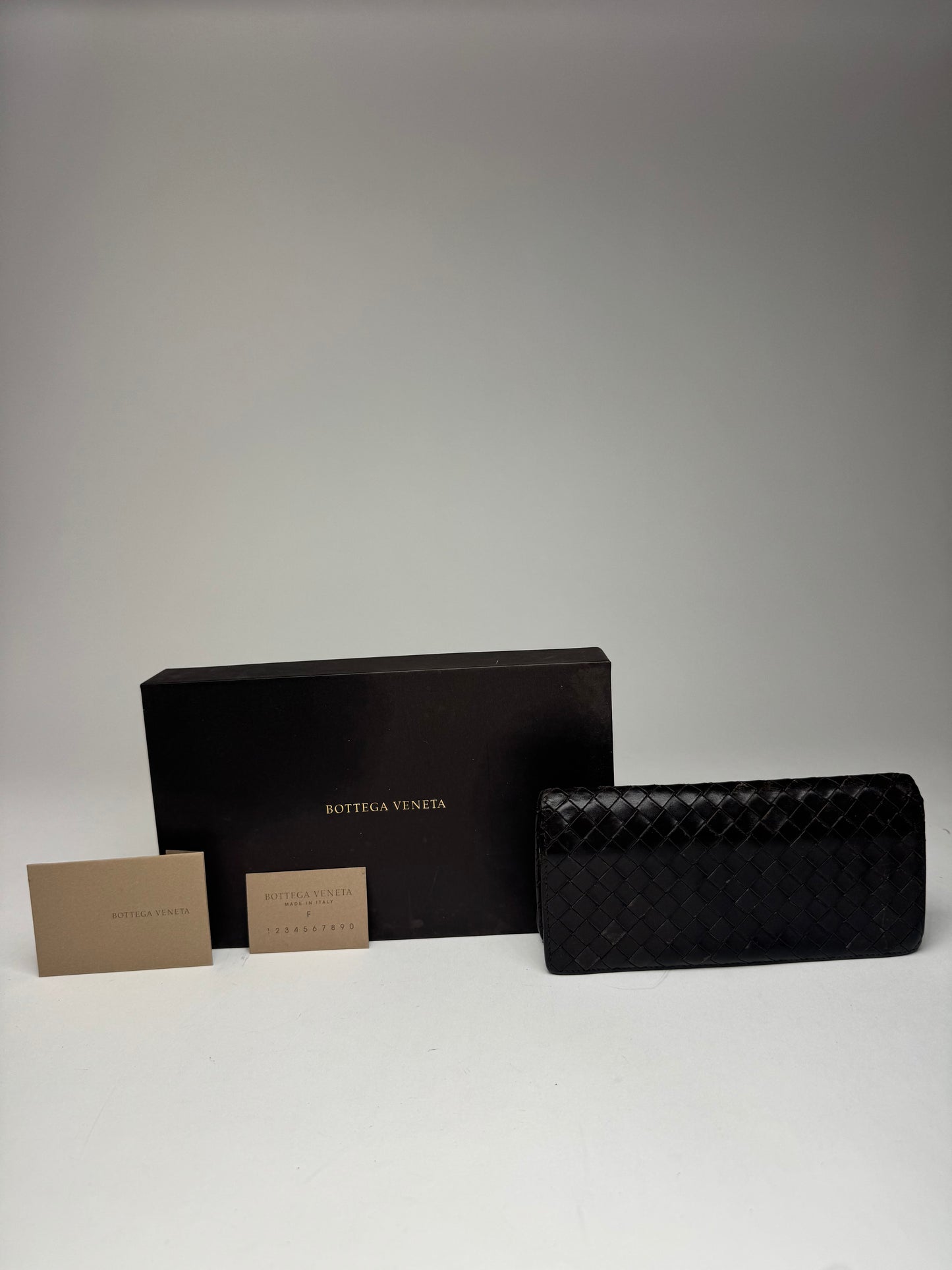 Vintage Bottega Veneta Intrecciato Leather Wallet / ID Holder Brown