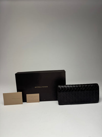 Vintage Bottega Veneta Intrecciato Leather Wallet / ID Holder Brown