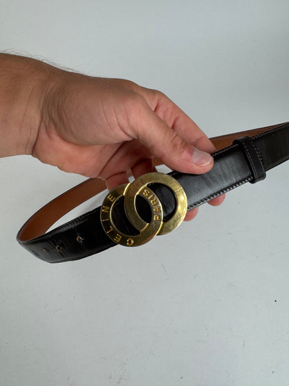 Vintage Celine Leather belt black brown