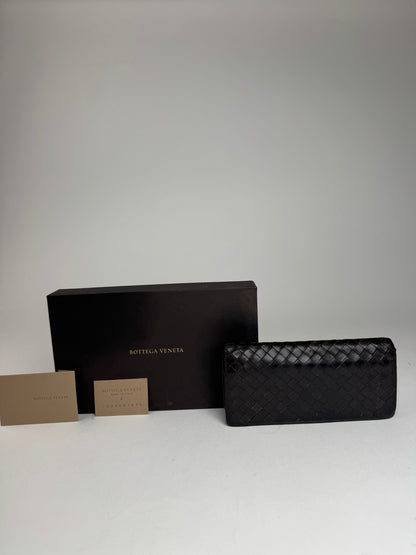 Vintage Bottega Veneta Intrecciato Leather Wallet / ID Holder Brown