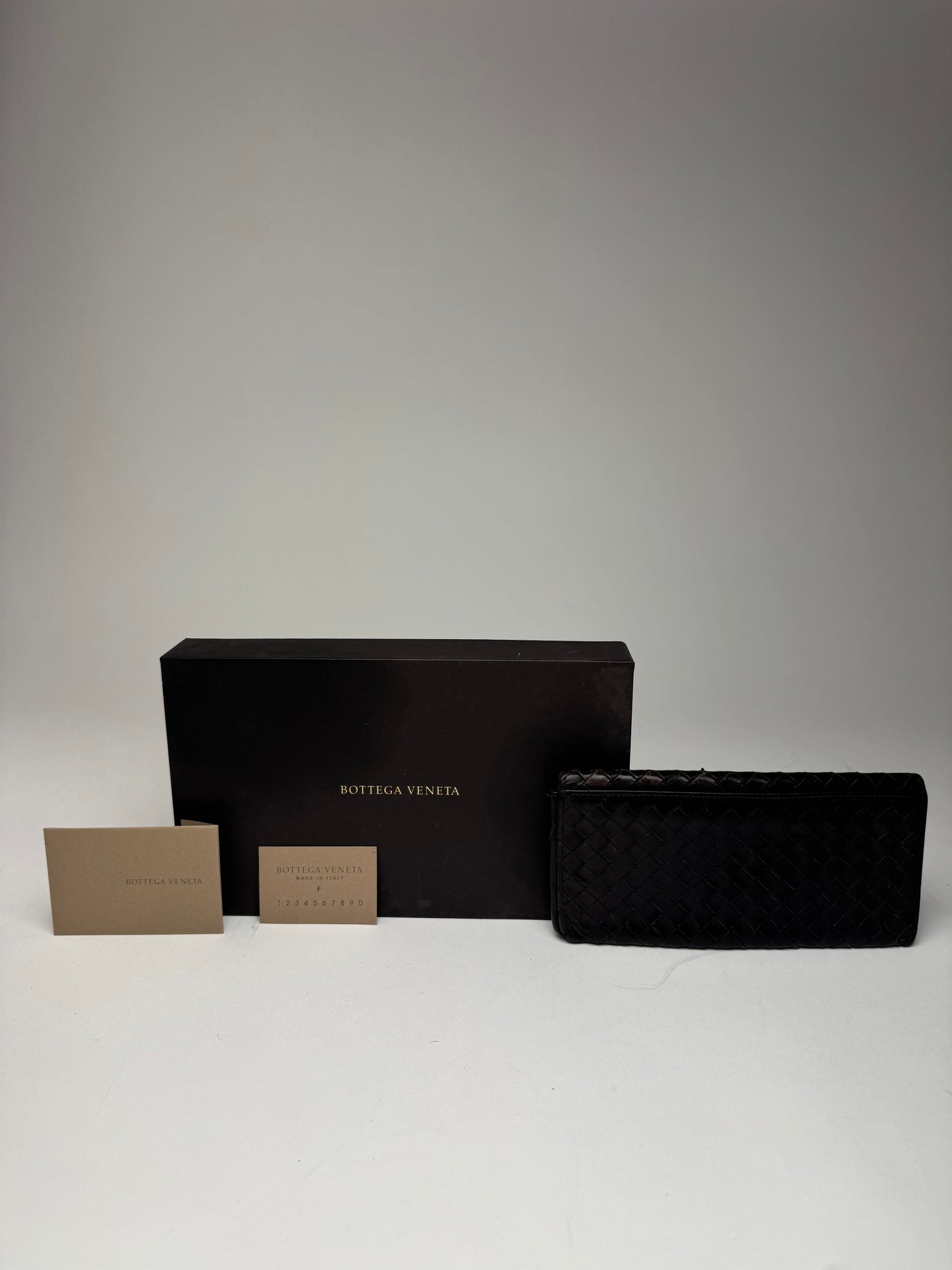 Vintage Bottega Veneta Intrecciato Leather Wallet / ID Holder Brown