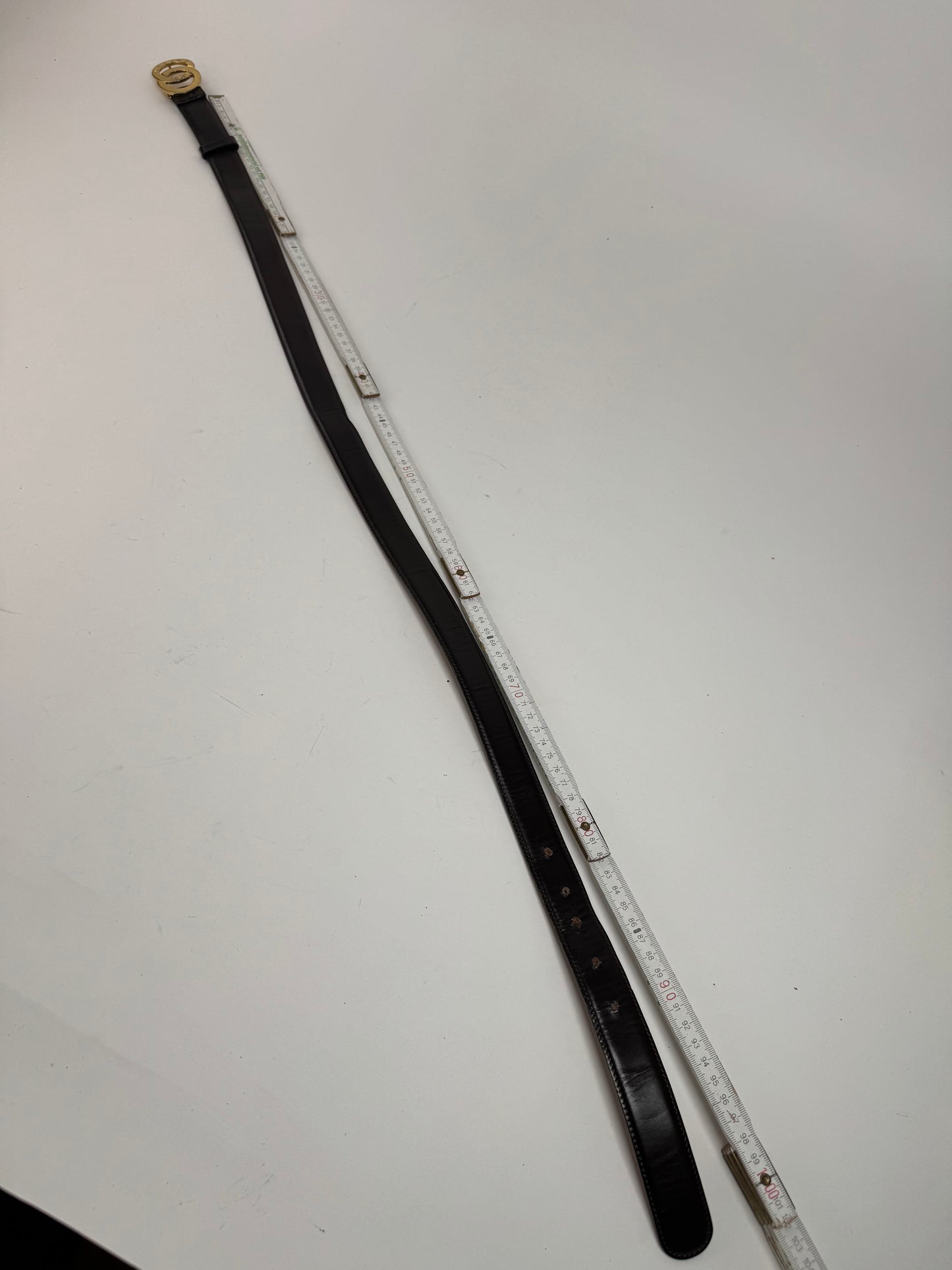 Vintage Celine Leather belt black brown