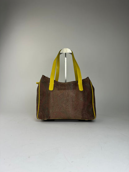 Etro Paisley Pattern Multicolor Fabric Tote Bag