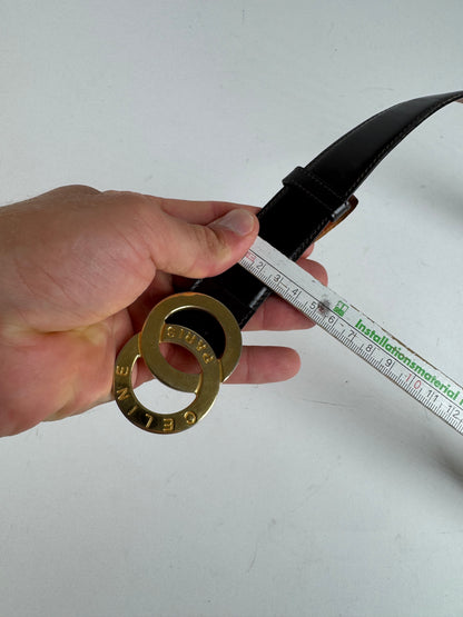 Vintage Celine Leather belt black brown