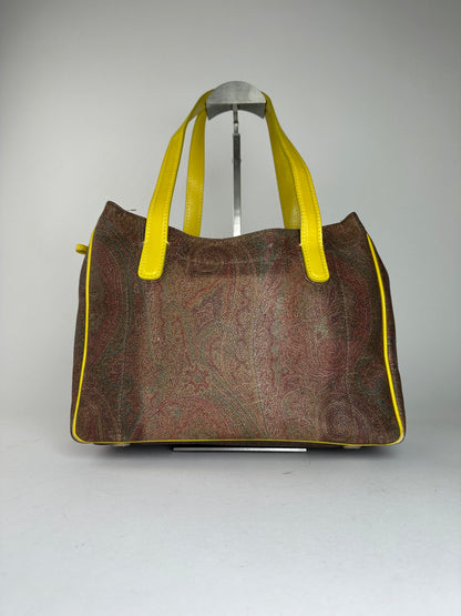 Etro Paisley Pattern Multicolor Fabric Tote Bag