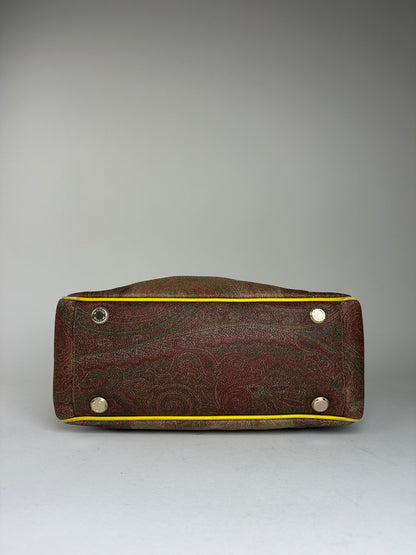 Etro Paisley Pattern Multicolor Fabric Tote Bag