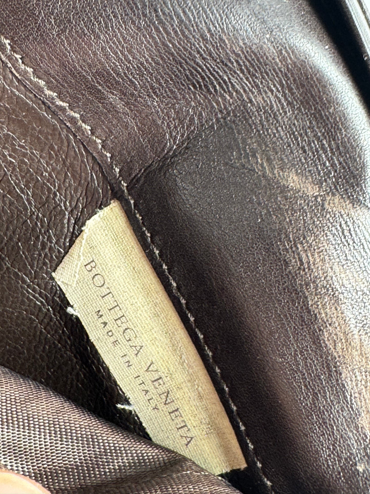 Vintage Bottega Veneta Intrecciato Leather Wallet / ID Holder Brown