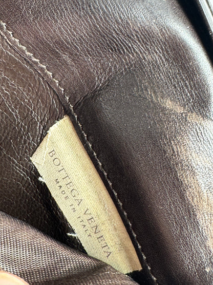 Vintage Bottega Veneta Intrecciato Leather Wallet / ID Holder Brown