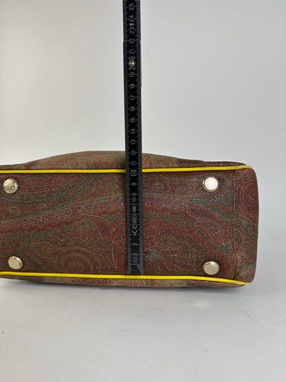 Etro Paisley Pattern Multicolor Fabric Tote Bag