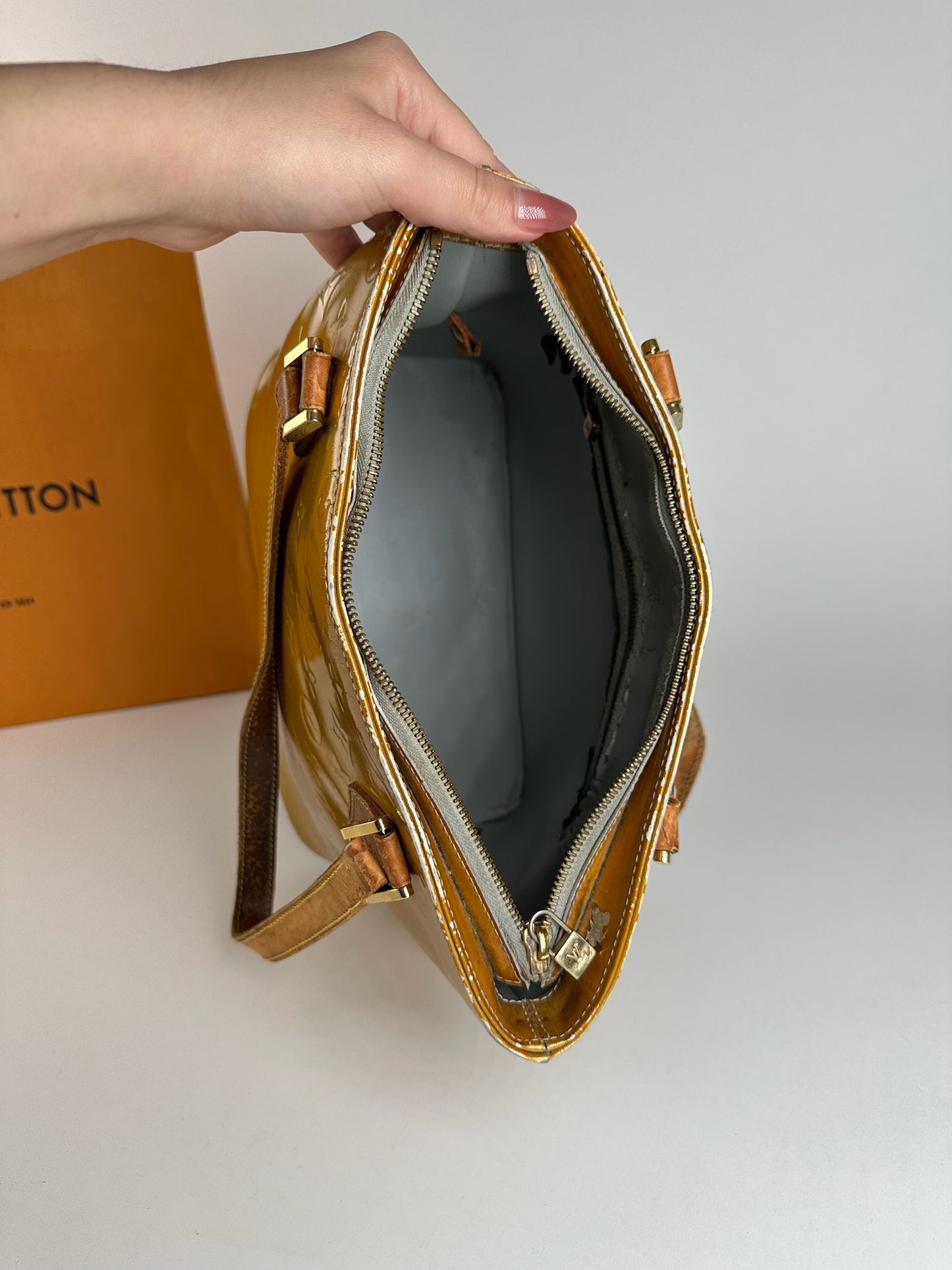 Vintage Louis Vuitton Vernis Leather bag Yellow