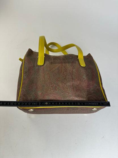 Etro Paisley Pattern Multicolor Fabric Tote Bag