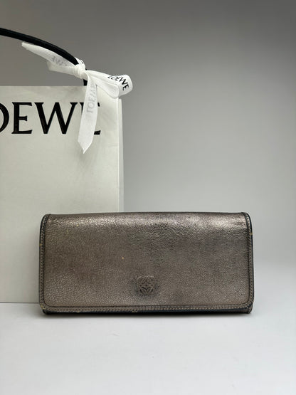 Vintage Loewe Textured Leather Bifold Wallet c. Late 2000s Bronze