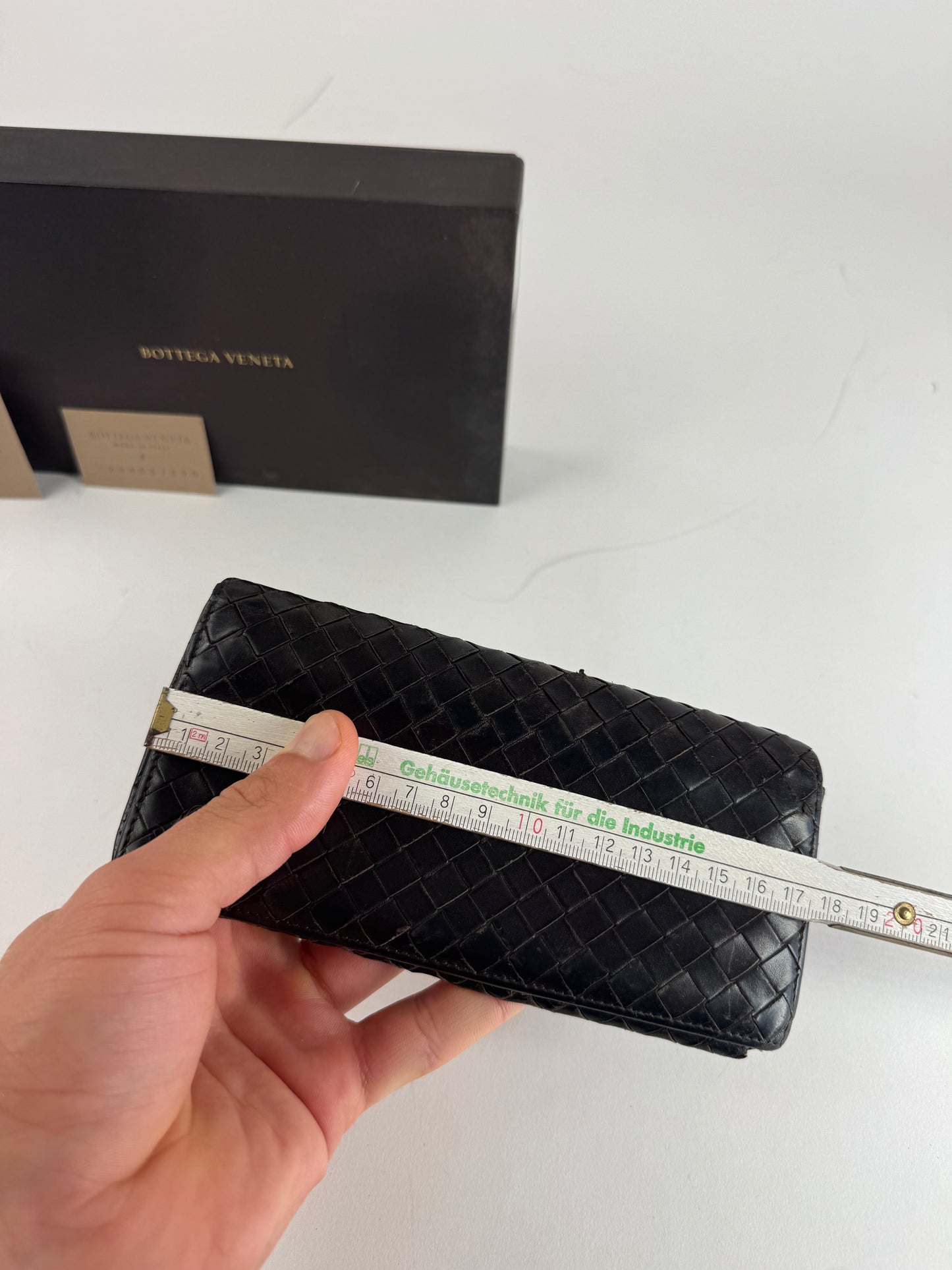 Vintage Bottega Veneta Intrecciato Leather Wallet / ID Holder Brown