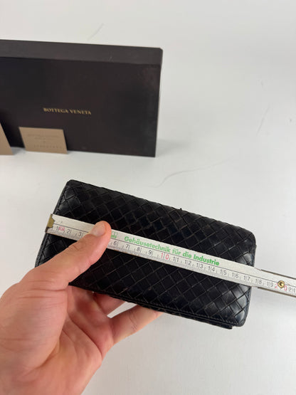 Vintage Bottega Veneta Intrecciato Leather Wallet / ID Holder Brown