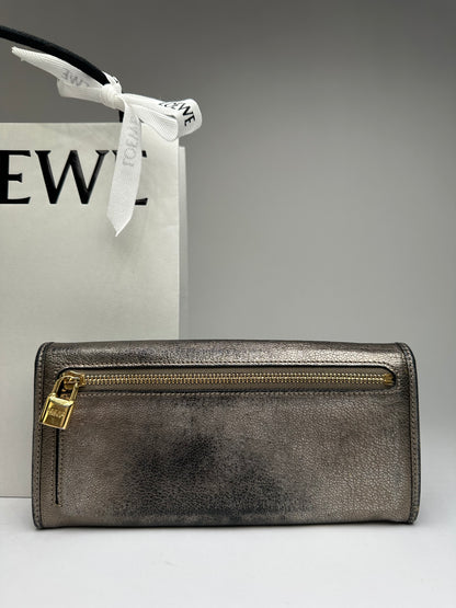 Vintage Loewe Textured Leather Bifold Wallet c. Late 2000s Bronze