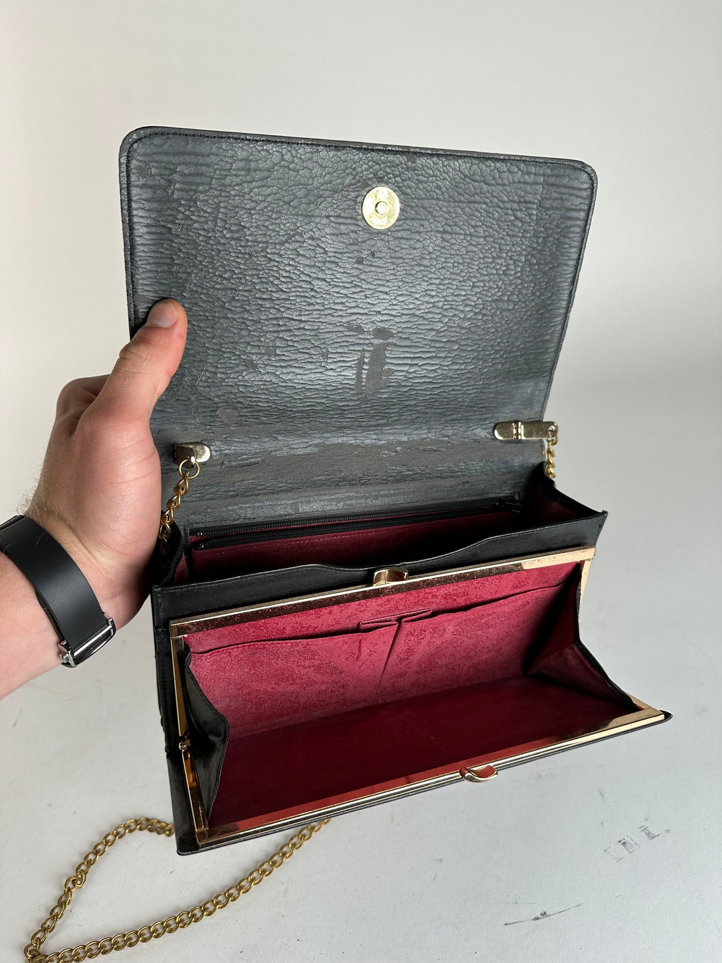 Vintage Givenchy 4G Leather Shoulder Bag Black