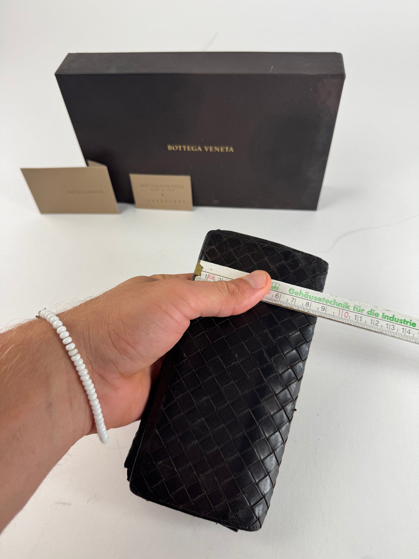 Vintage Bottega Veneta Intrecciato Leather Wallet / ID Holder Brown