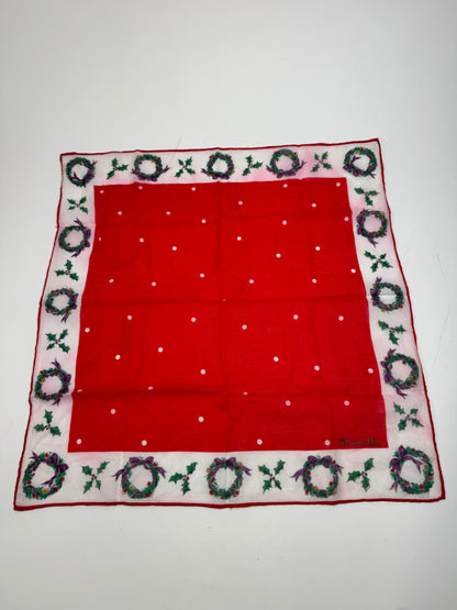 Vintage Dior Scarf Red White Christmas