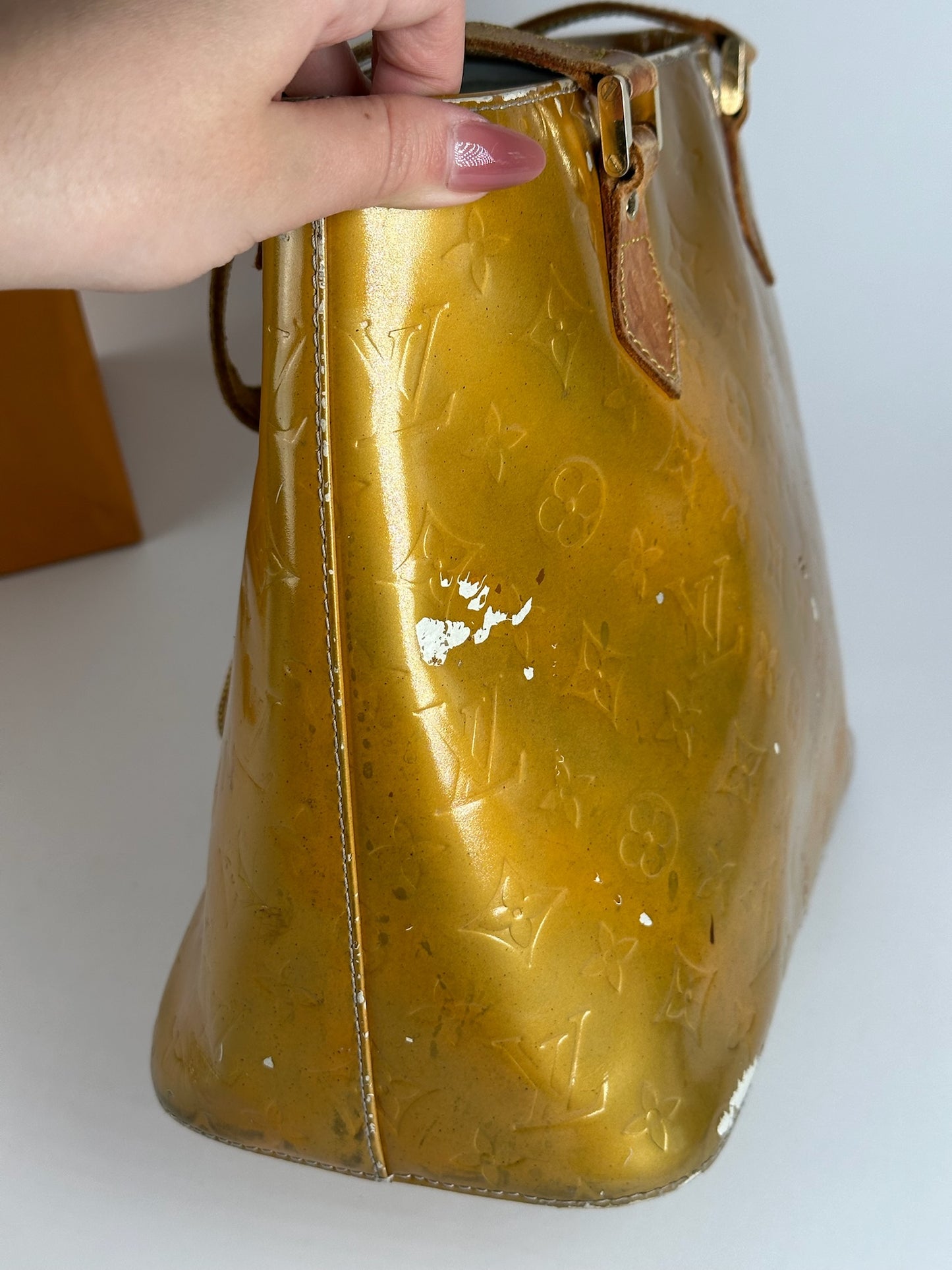 Vintage Louis Vuitton Vernis Leather bag Yellow