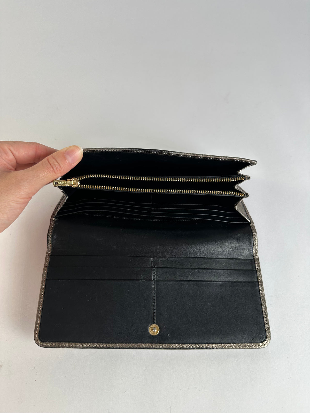 Vintage Loewe Textured Leather Bifold Wallet c. Late 2000s Bronze