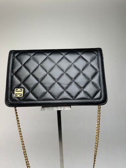 Vintage Givenchy 4G Leather Shoulder Bag Black