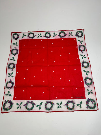 Vintage Dior Scarf Red White Christmas