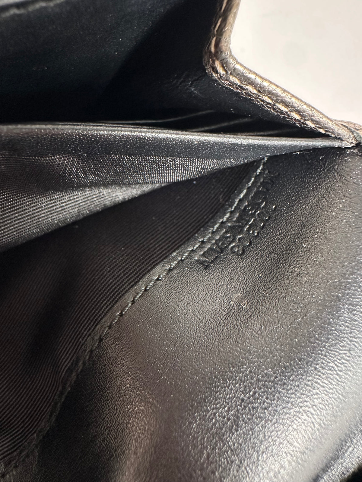 Vintage Loewe Textured Leather Bifold Wallet c. Late 2000s Bronze