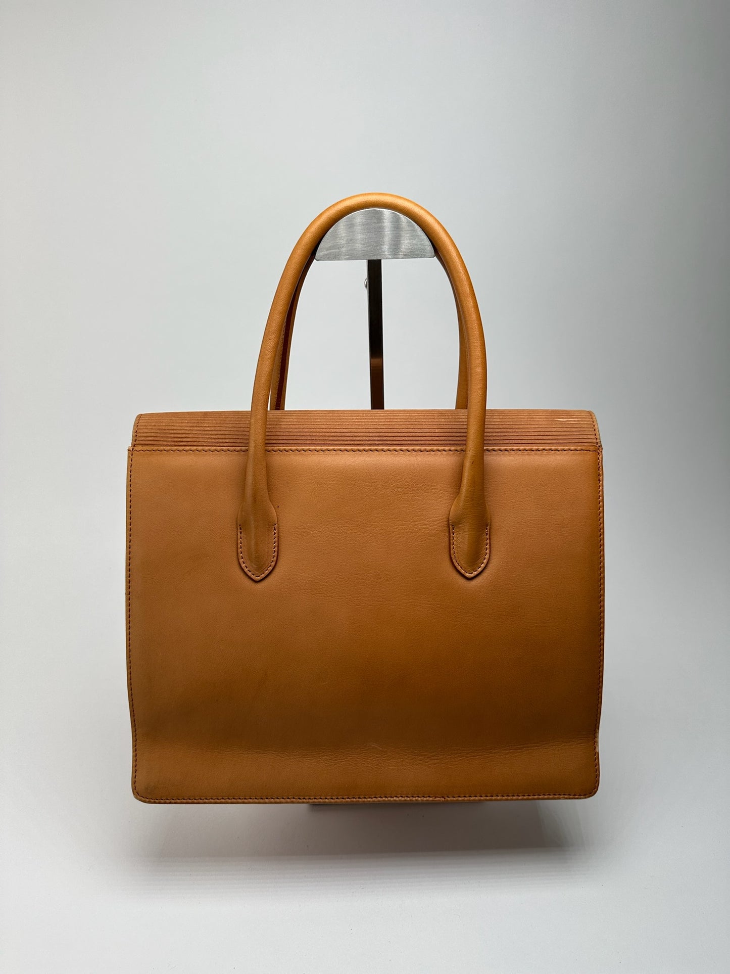 Vintage Courreges Leather Wool bag brown