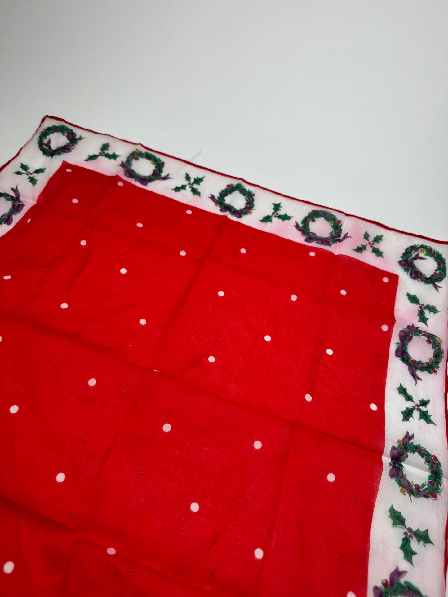 Vintage Dior Scarf Red White Christmas