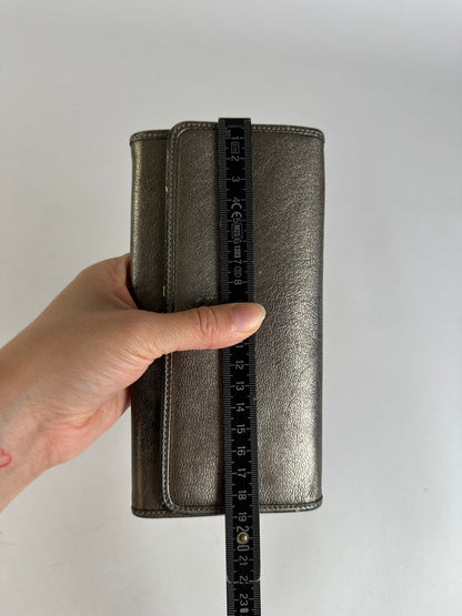 Vintage Loewe Textured Leather Bifold Wallet c. Late 2000s Bronze