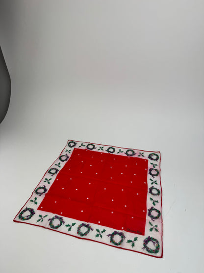 Vintage Dior Scarf Red White Christmas