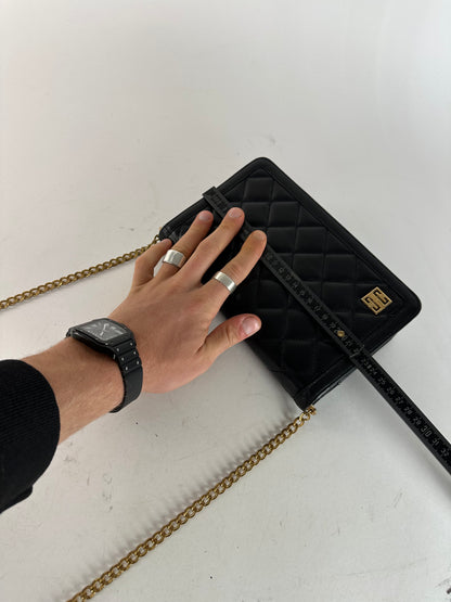 Vintage Givenchy 4G Leather Shoulder Bag Black