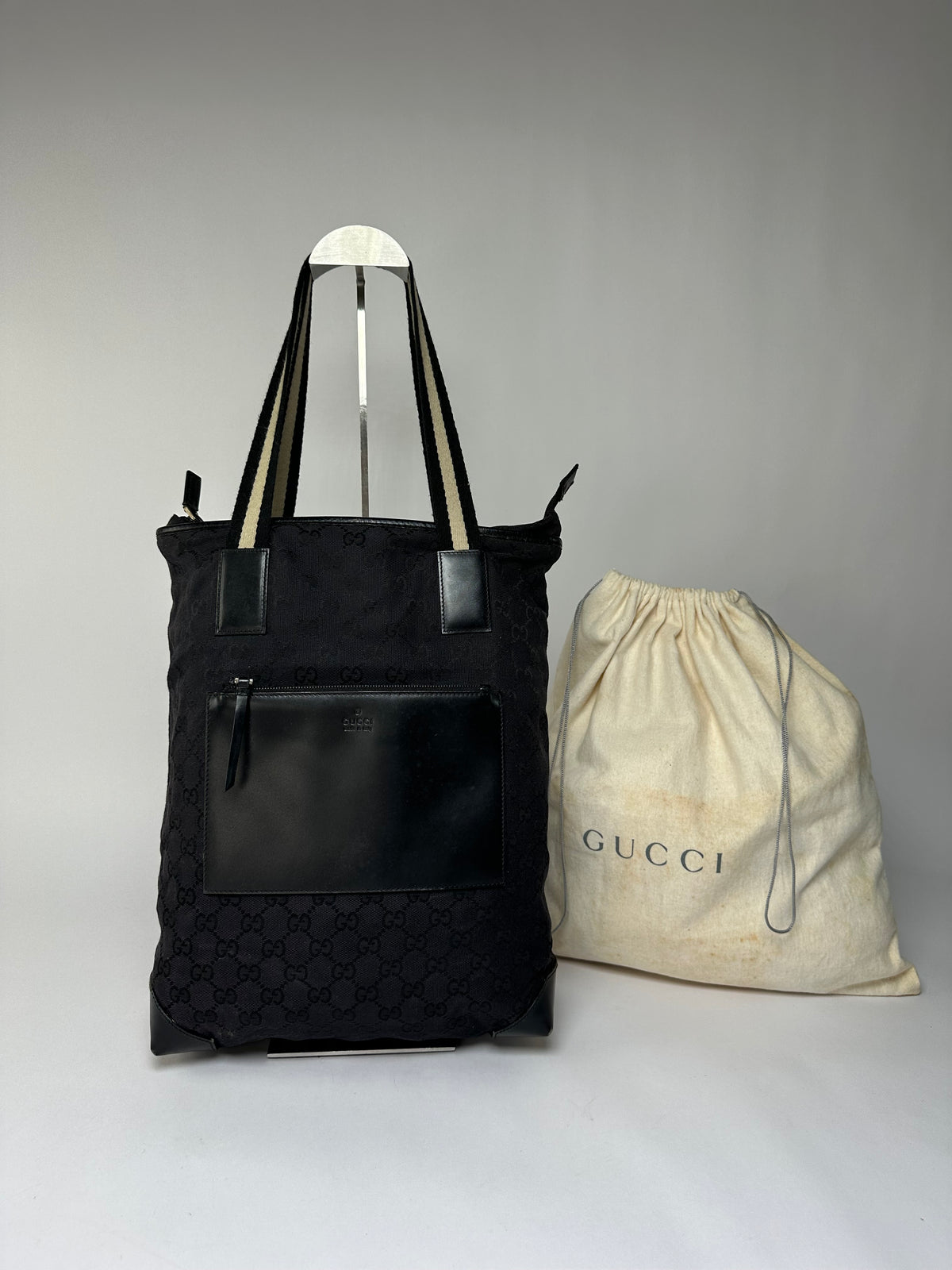 Vintage Gucci GG Canvas Tote Early 2000s Black