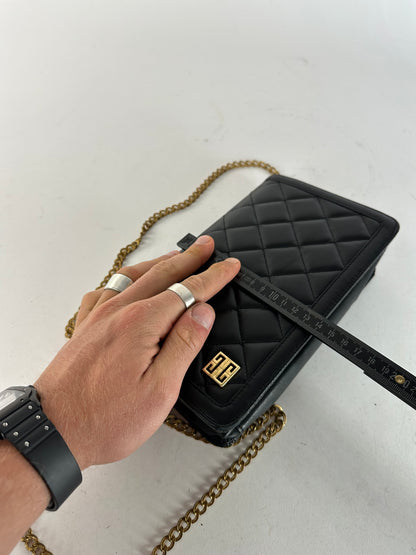 Vintage Givenchy 4G Leather Shoulder Bag Black