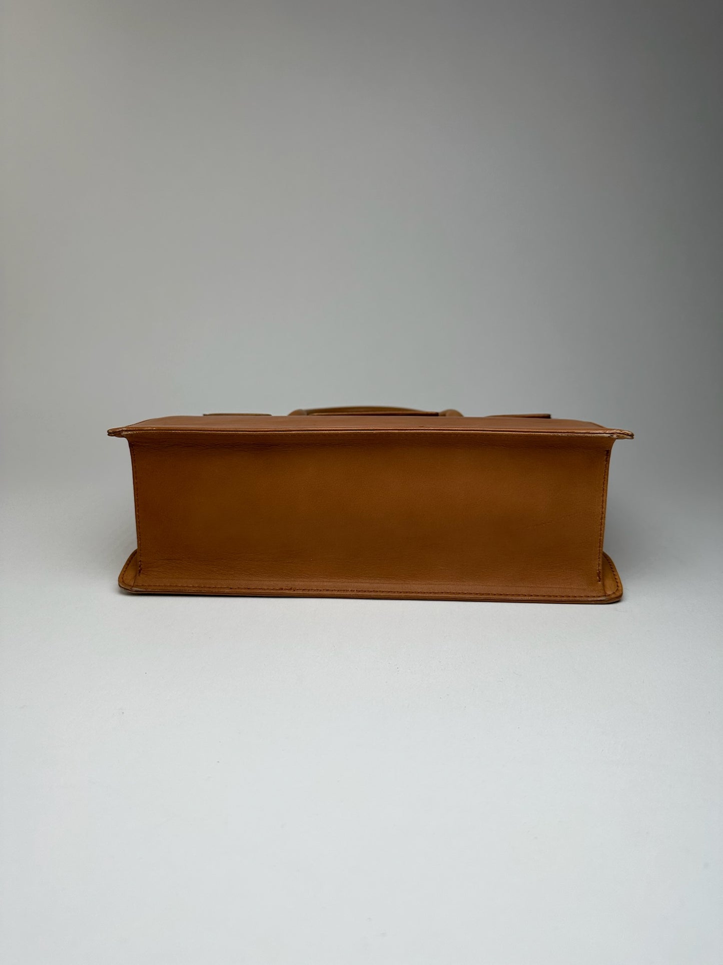 Vintage Courreges Leather Wool bag brown
