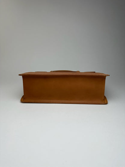 Vintage Courreges Leather Wool bag brown