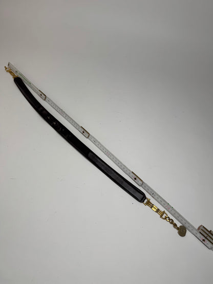 Vintage Celine Chain Leather belt Gold brown