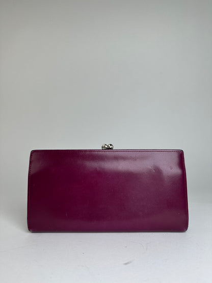 Vivienne Westwood Purple Leather Wallet with Silver-Tone Clasp