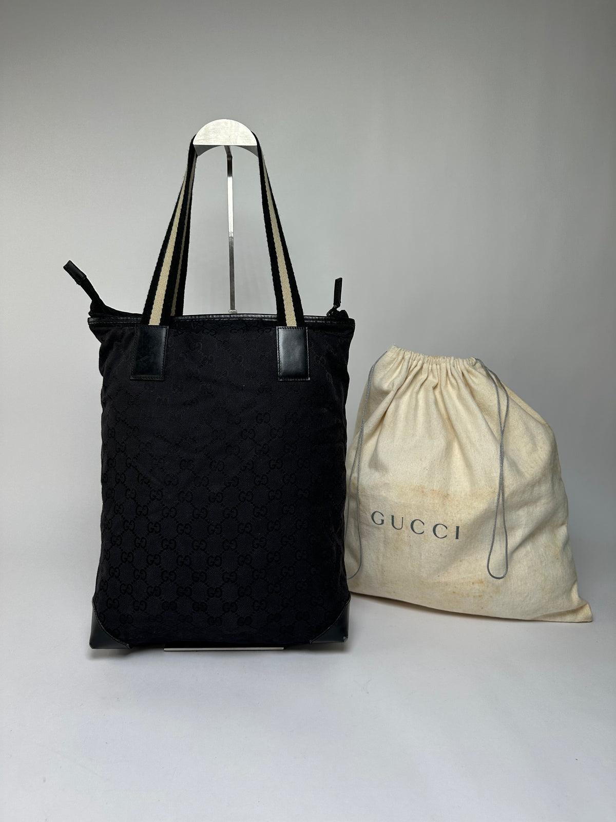Vintage Gucci GG Canvas Tote Early 2000s Black
