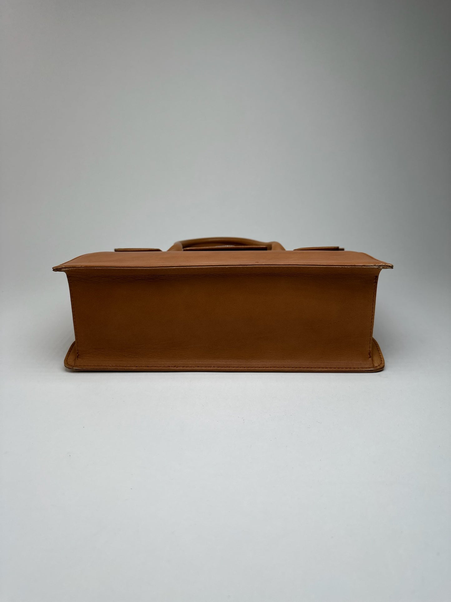 Vintage Courreges Leather Wool bag brown