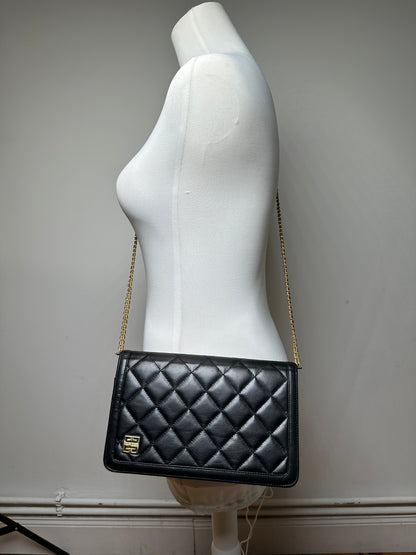 Vintage Givenchy 4G Leather Shoulder Bag Black