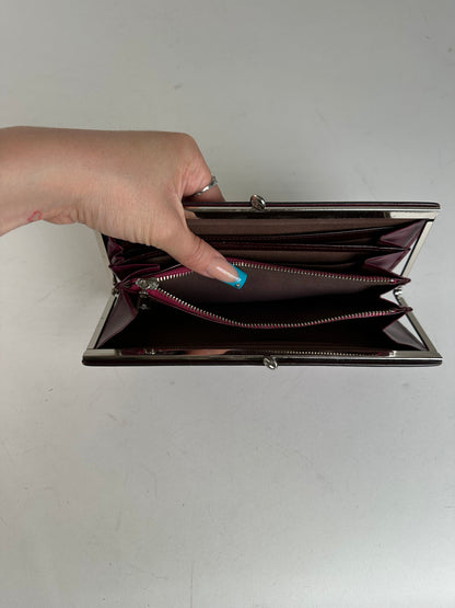 Vivienne Westwood Purple Leather Wallet with Silver-Tone Clasp