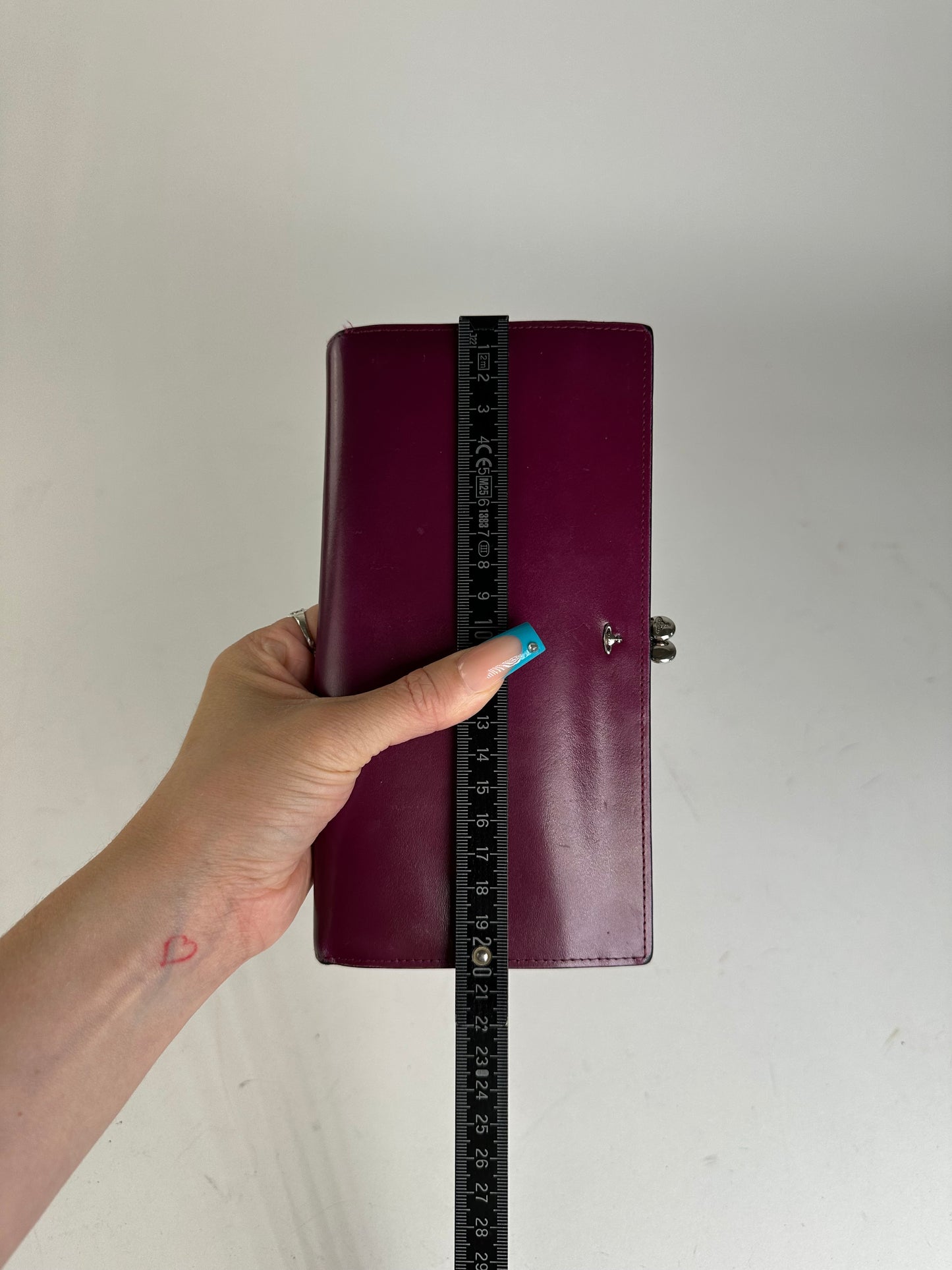 Vivienne Westwood Purple Leather Wallet with Silver-Tone Clasp