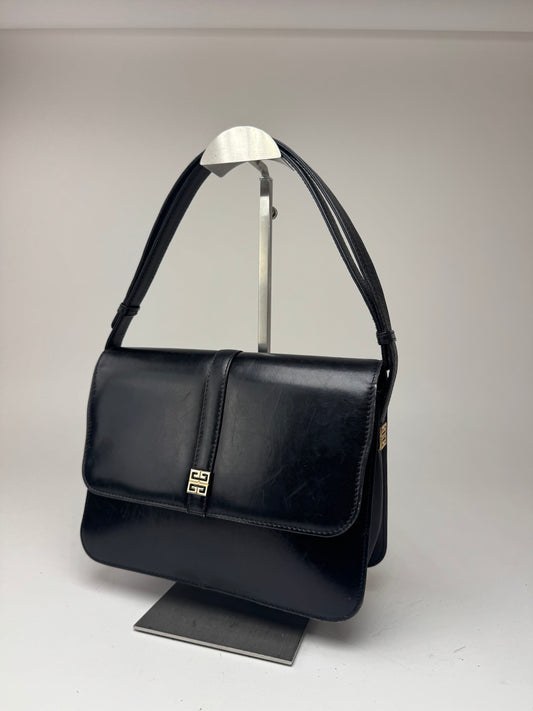 Sac vintage en cuir Givenchy 4G noir