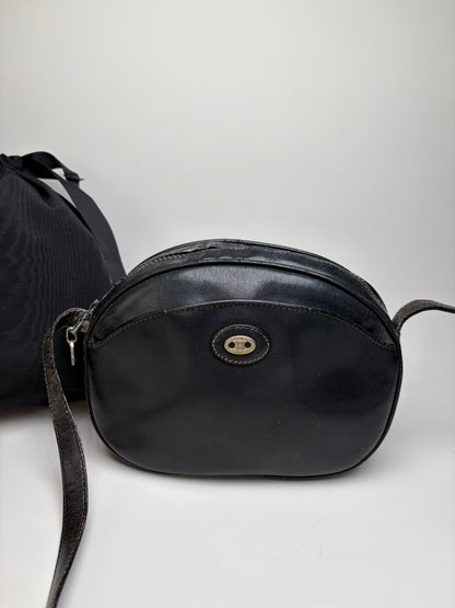 Vintage Celine Leather Crossbody Bag Black aus dem jahr