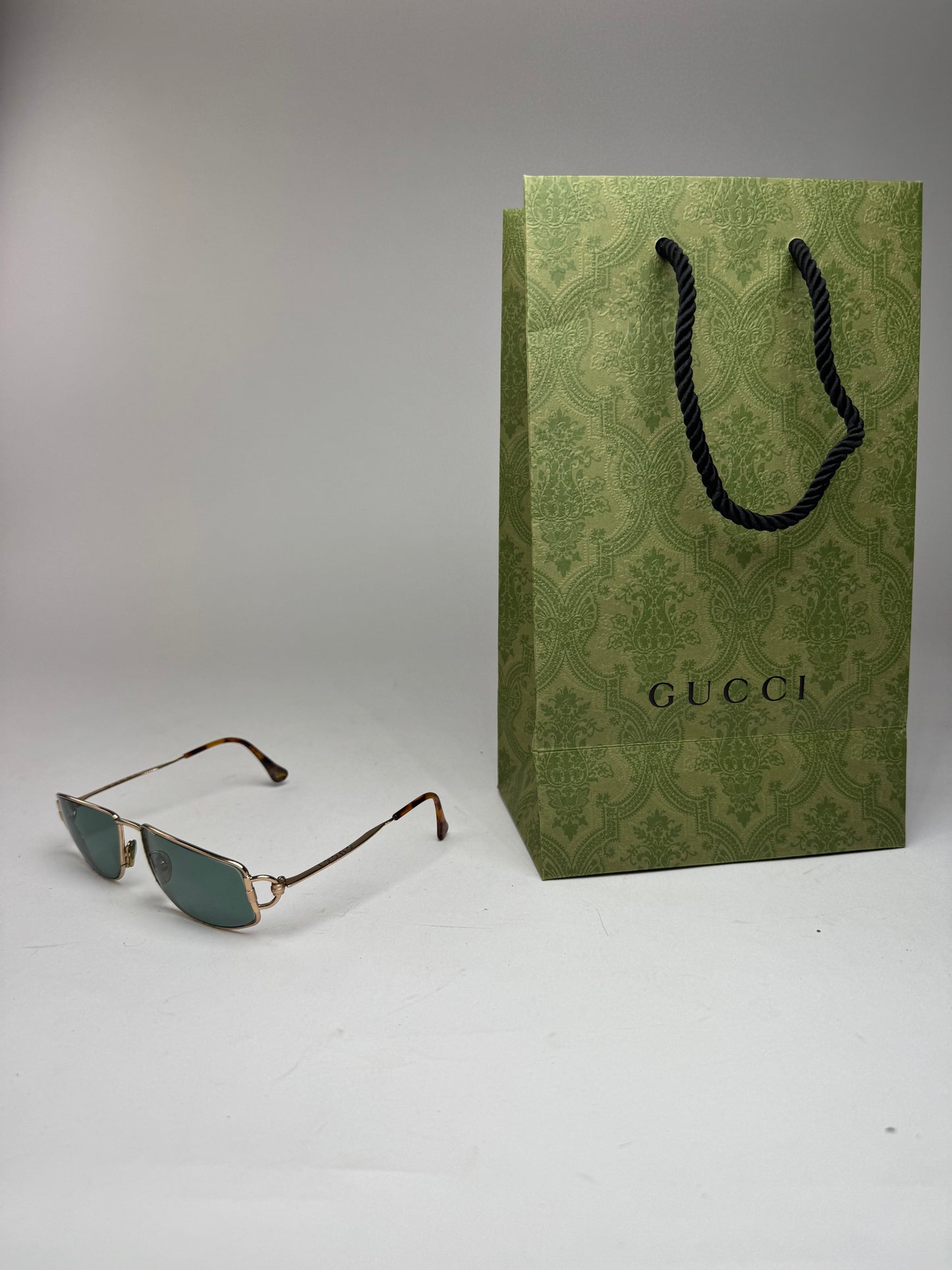 Vintage Gucci Sunglasses Green Gold