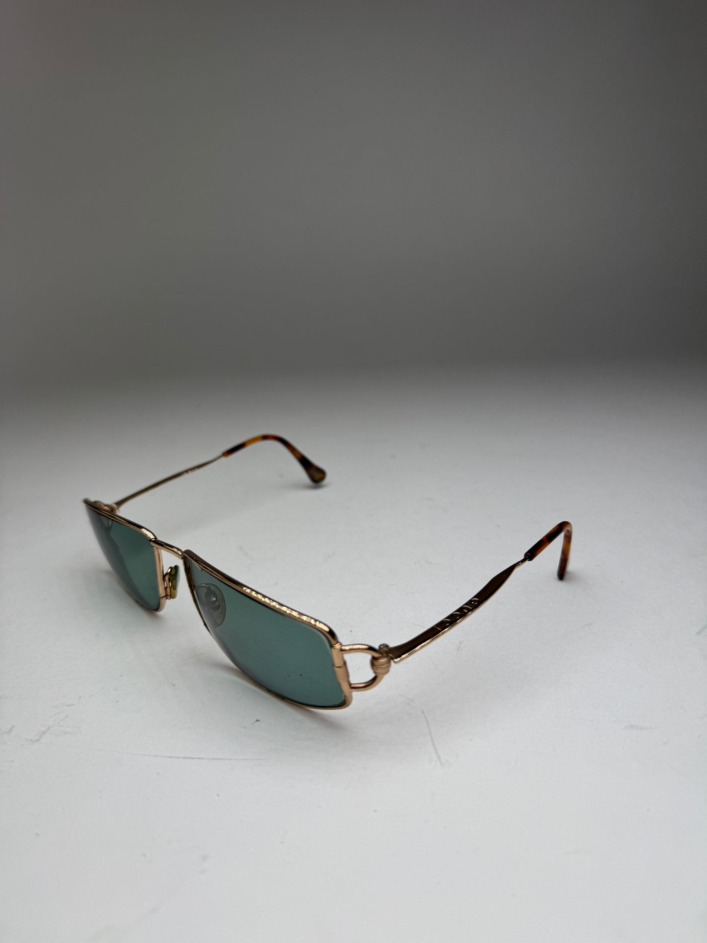 Vintage Gucci Sunglasses Green Gold