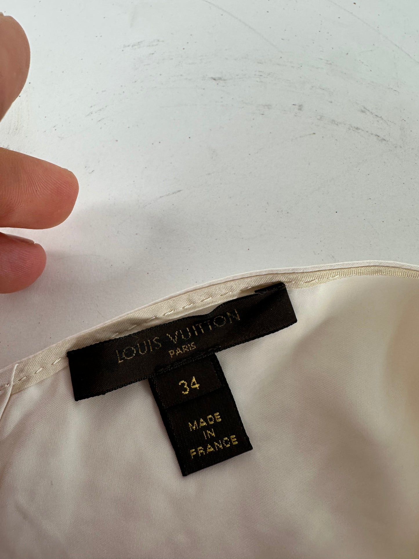 Vintage Louis Vuitton Silk Top White 34/XS